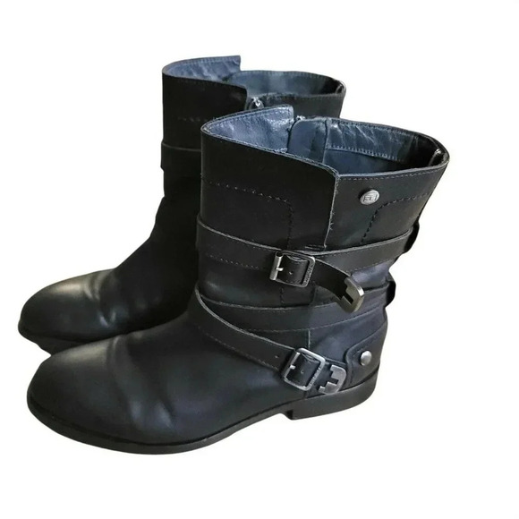 TOMMY Hilfiger Size 6.5 Piper 1 A Mid Boots Buckle Zip Side Women's - Picture 1 of 12